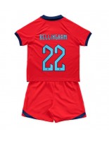 Anglie Jude Bellingham #22 Venkovní dres pro děti MS 2022 Krátký Rukáv (+ trenýrky)